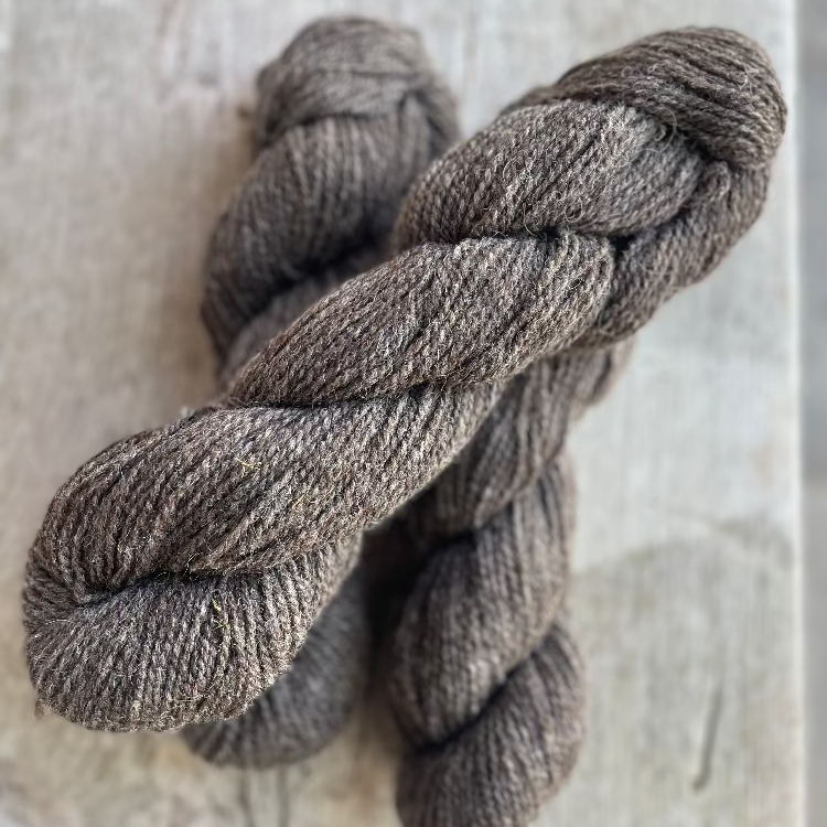 Topsy Farms' dark grey Canadian wool yarn