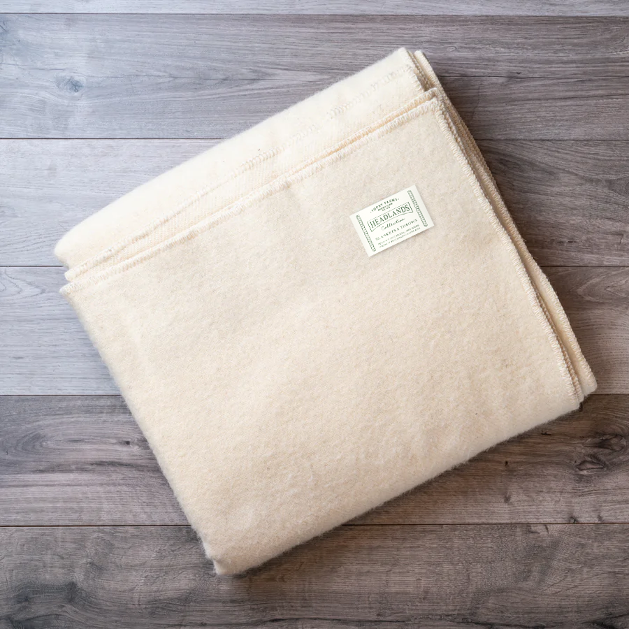 Natural White Wool Blanket