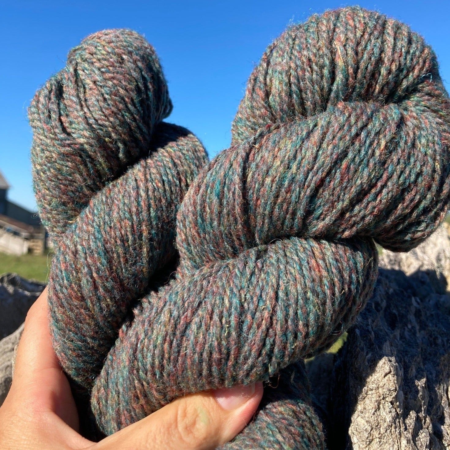 Teal Heather yarn