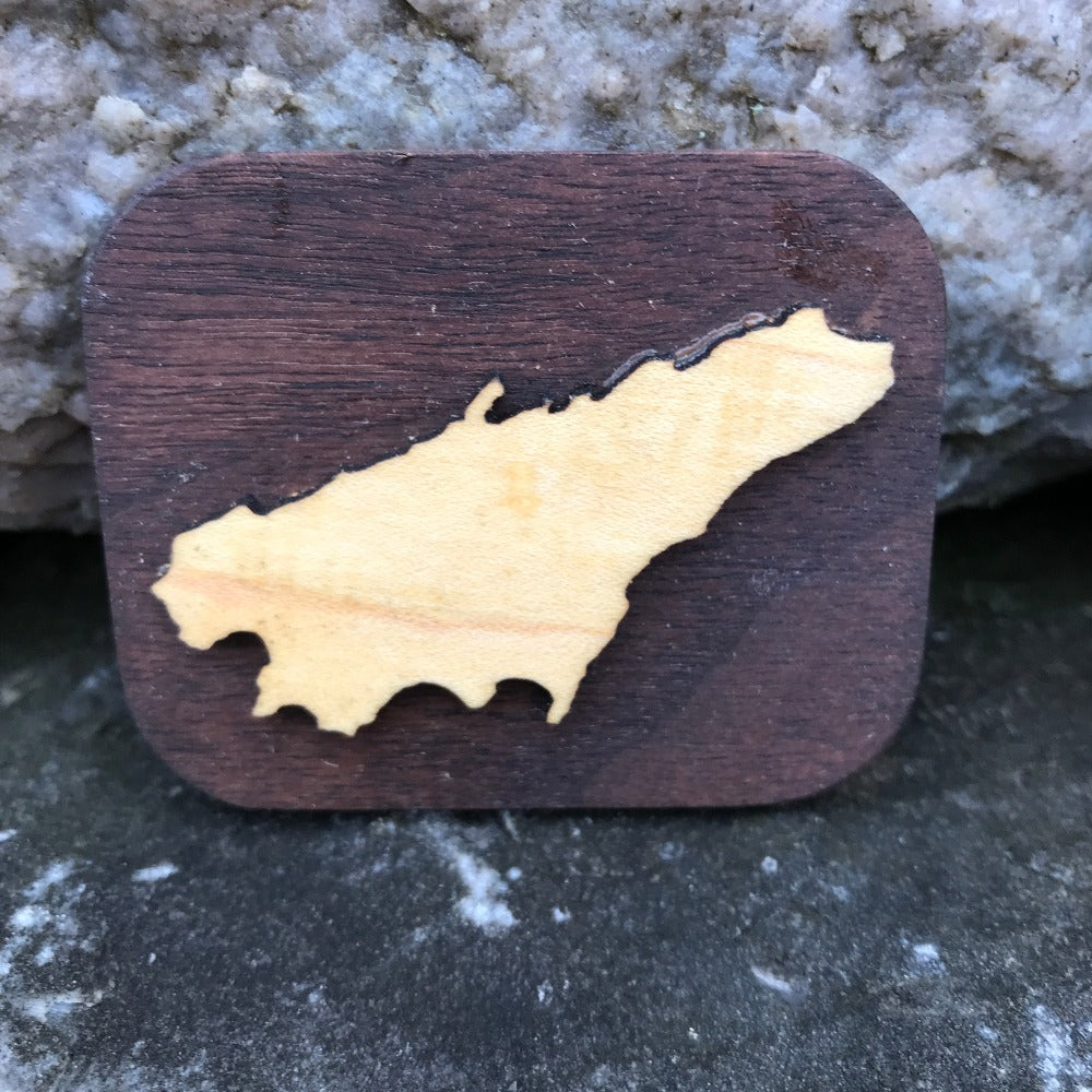 Topsy Farms' locally made Amherst Island wooden magnet