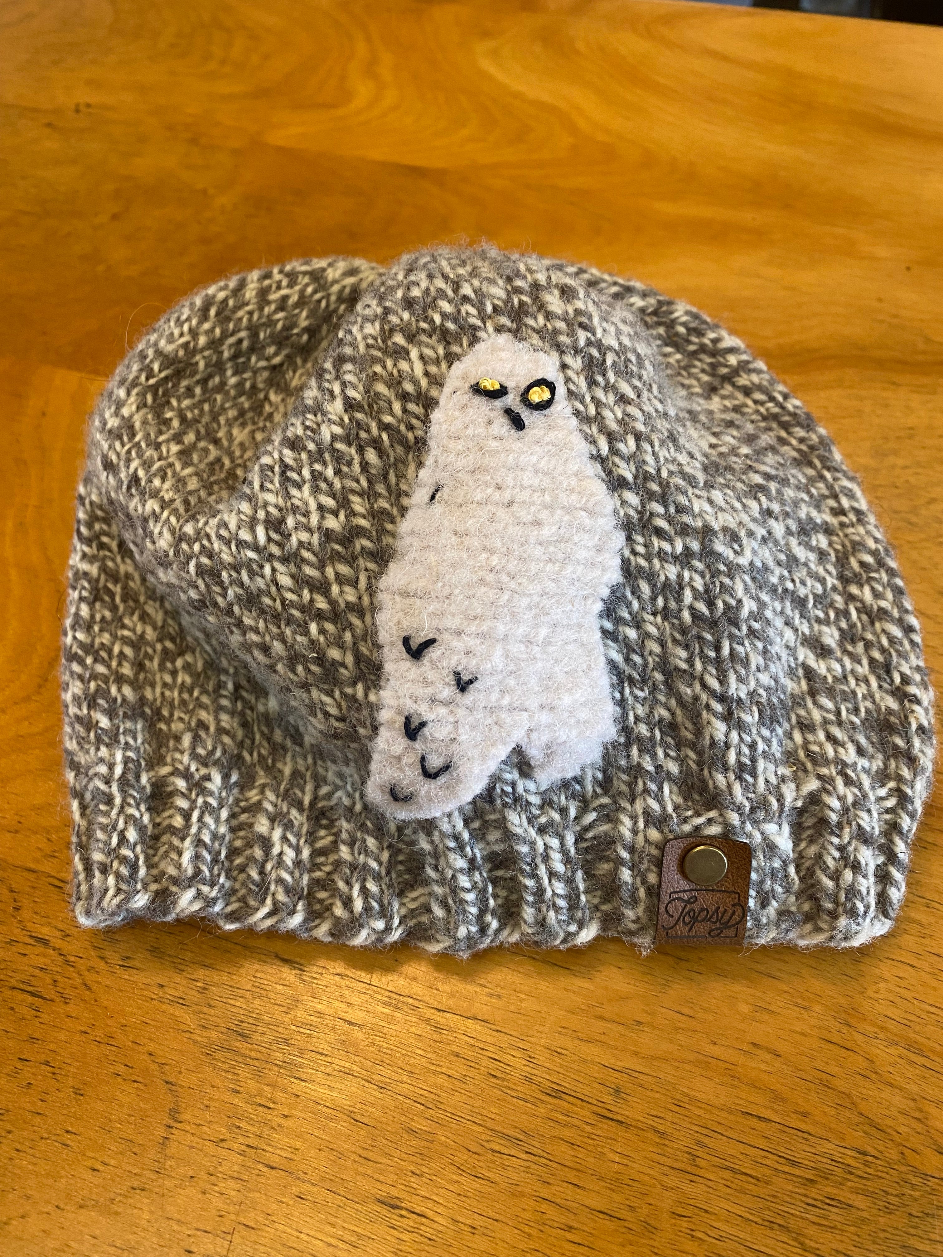 Applique wool hat