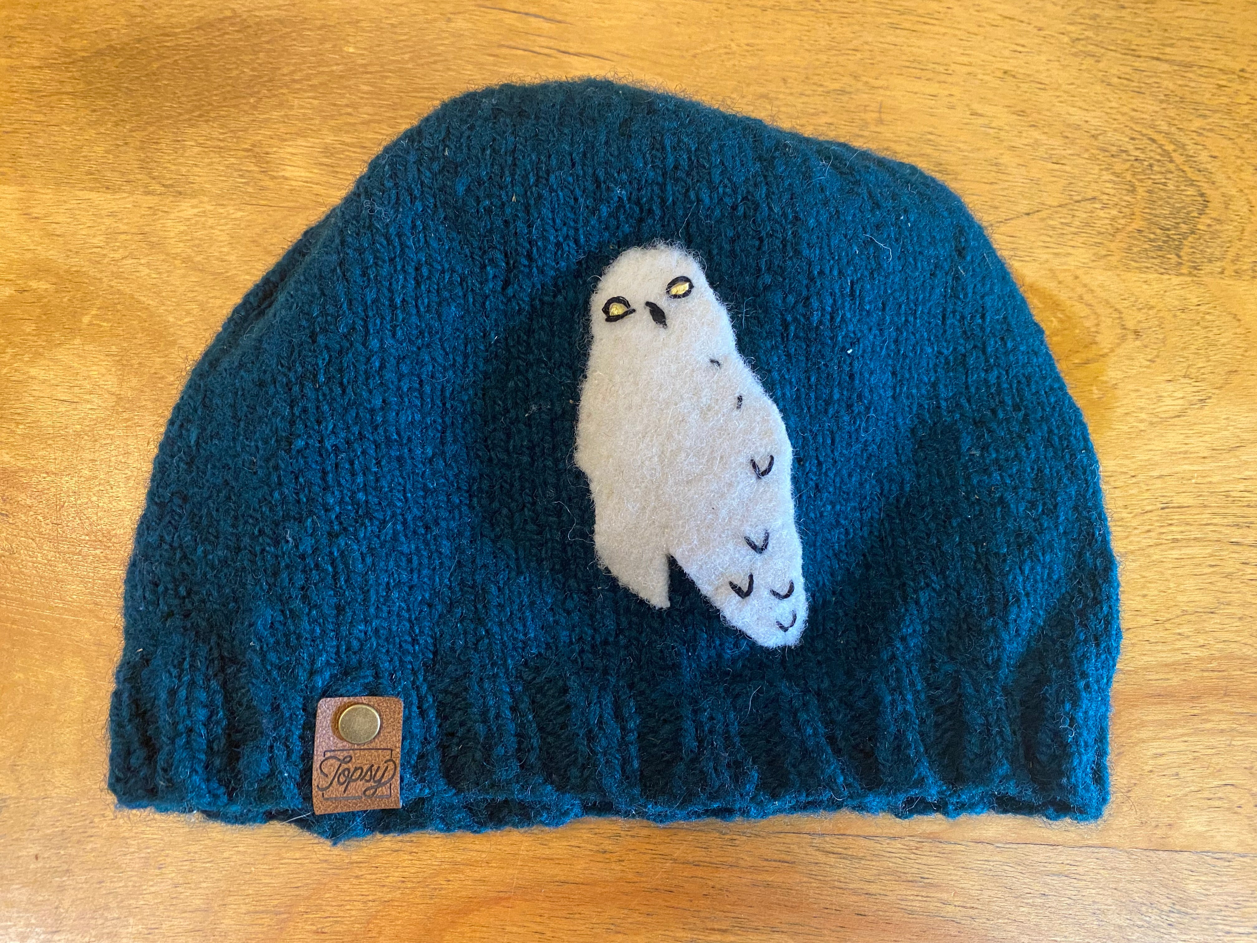 Applique wool hat