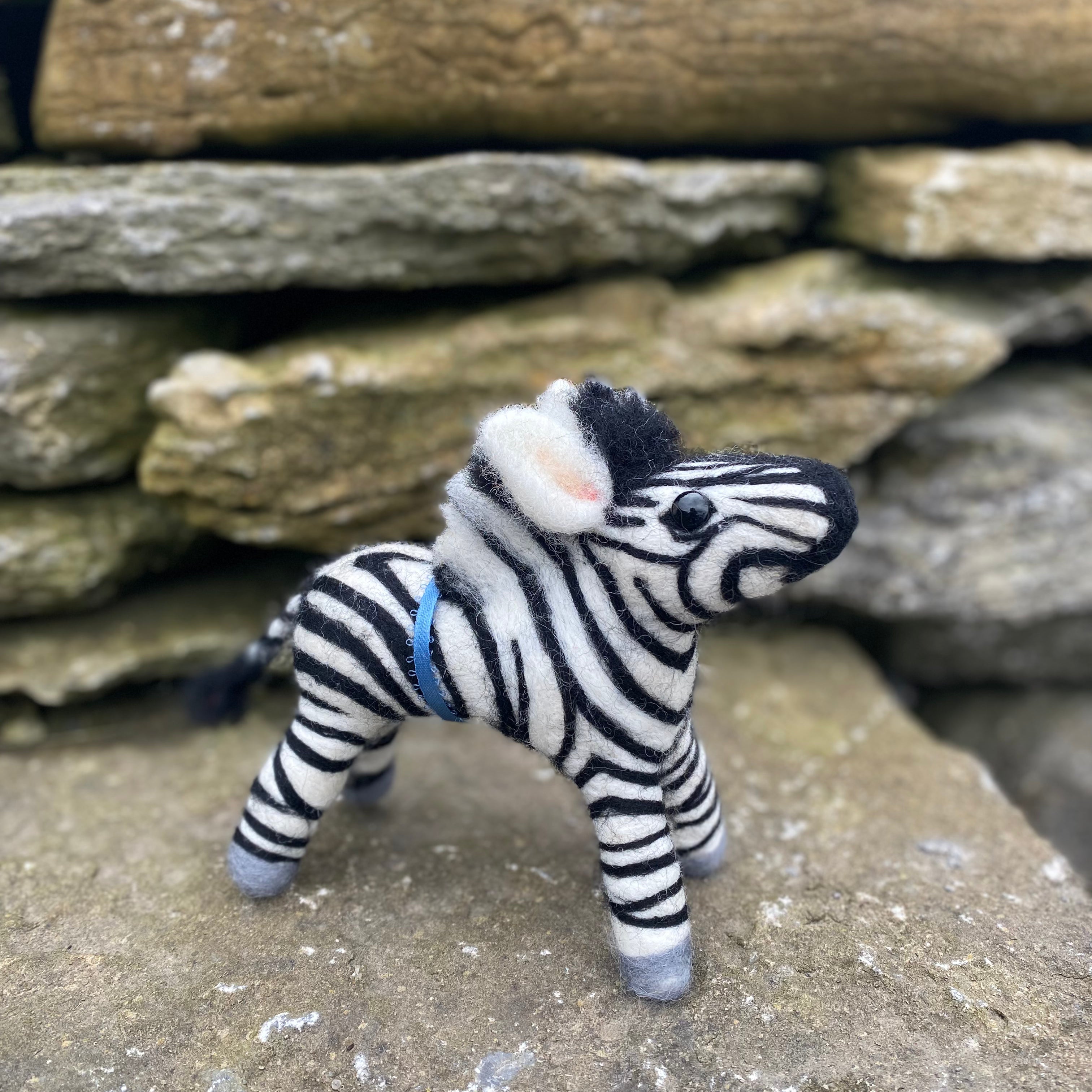 Topsy Farms Handmade Felted Wool Zebra