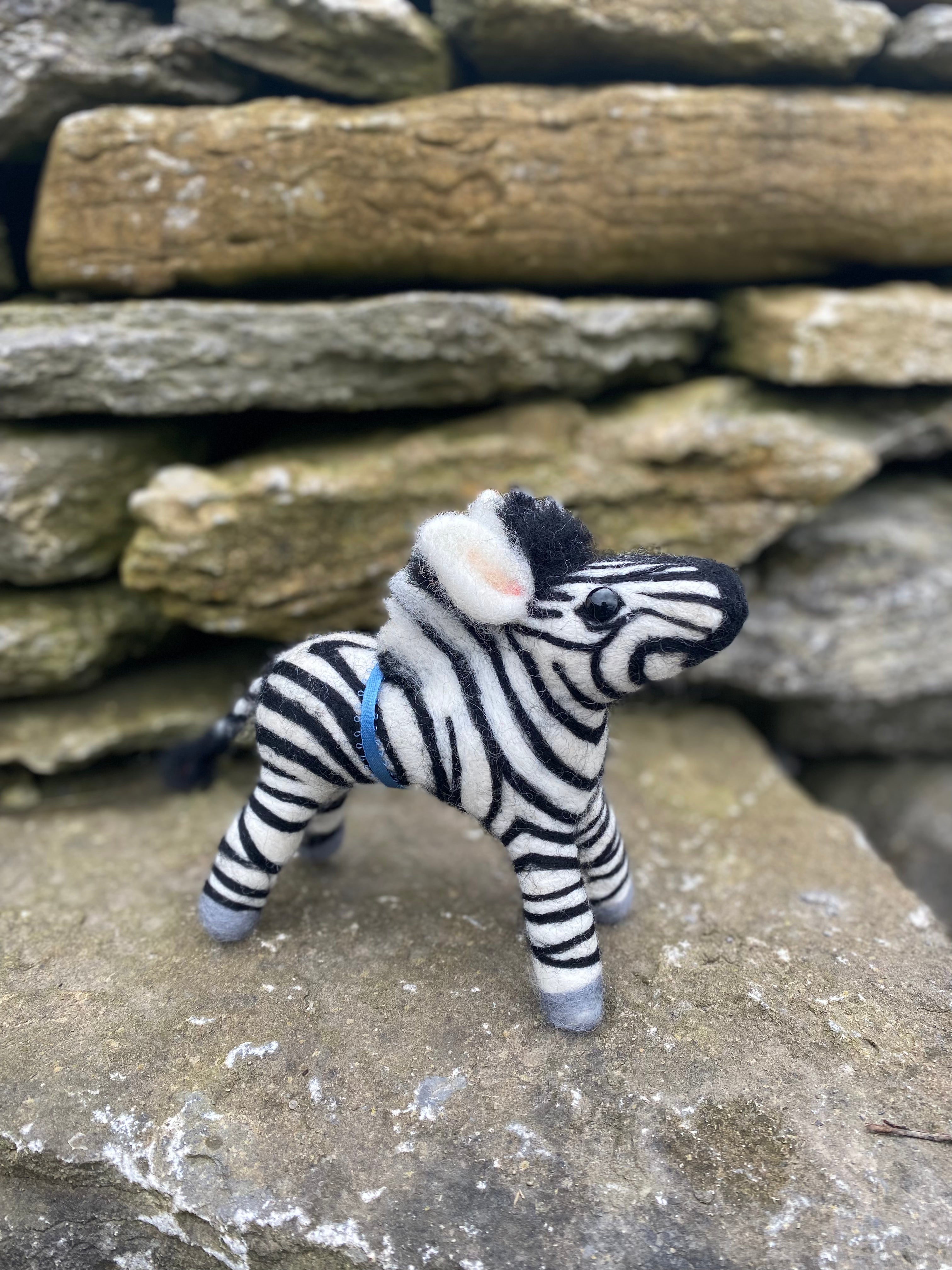 Topsy Farms Handmade Felted Wool Zebra