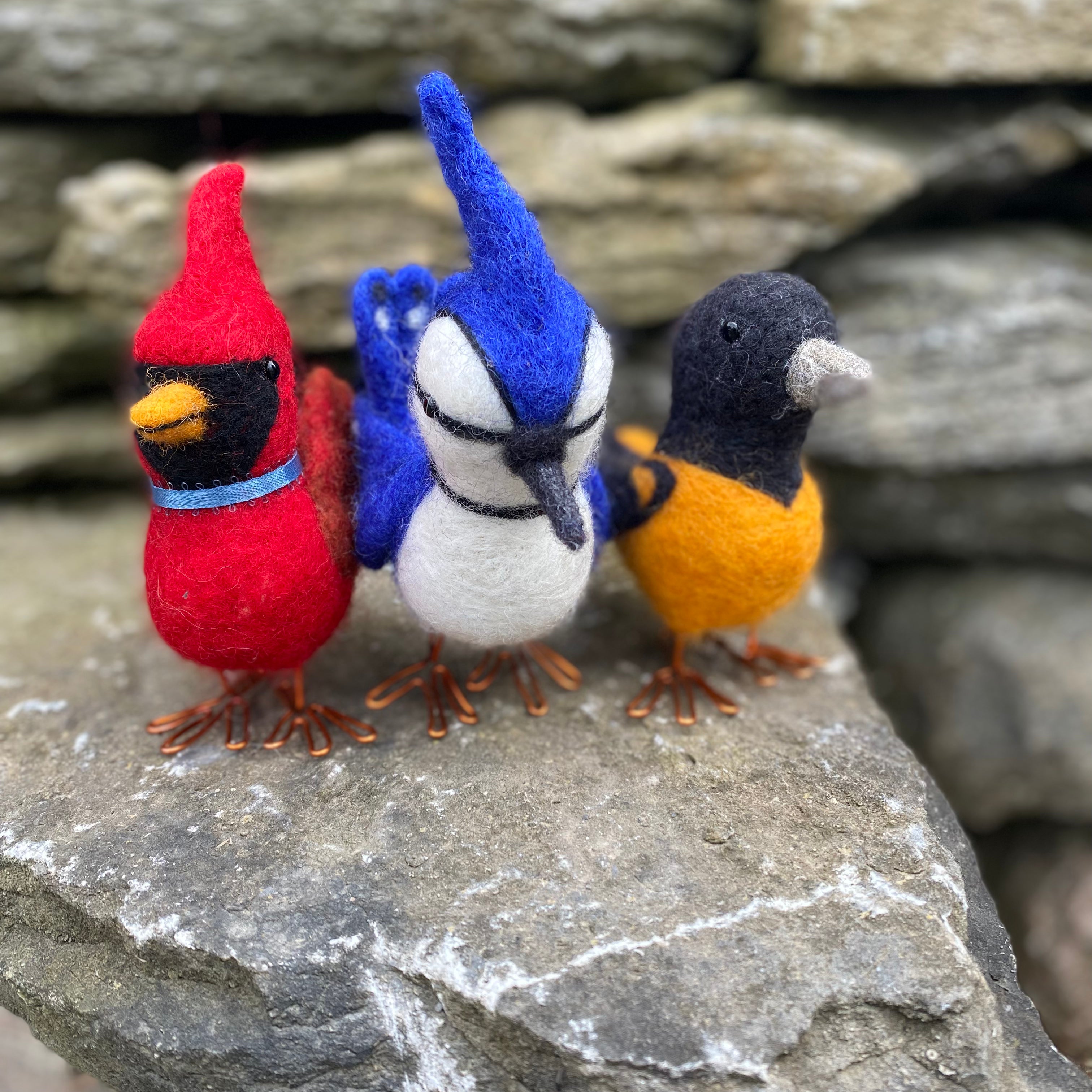 Topsy Farms Handmade Felted Wool Bird Friends