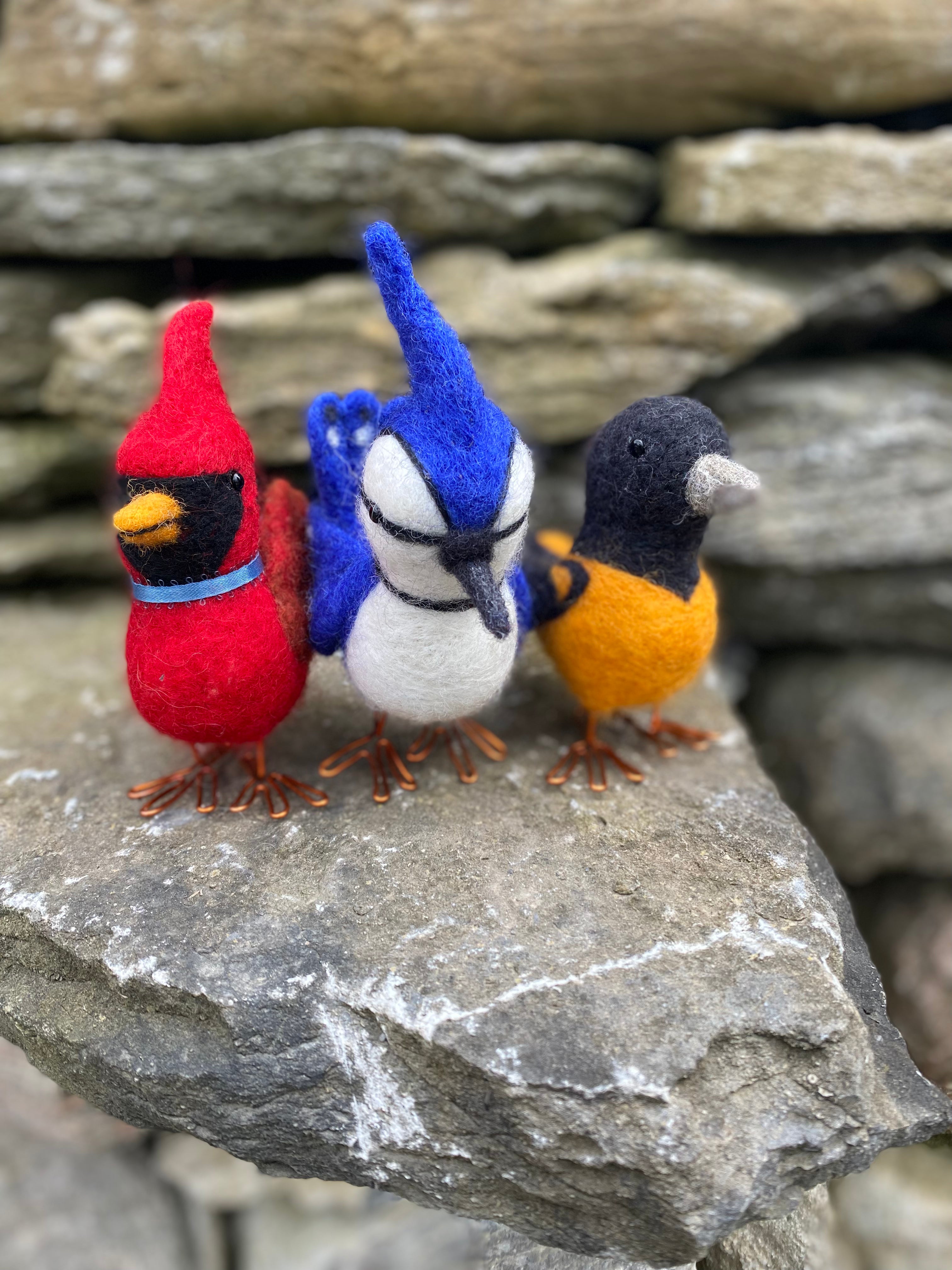 Topsy Farms Handmade Felted Wool Bird Friends