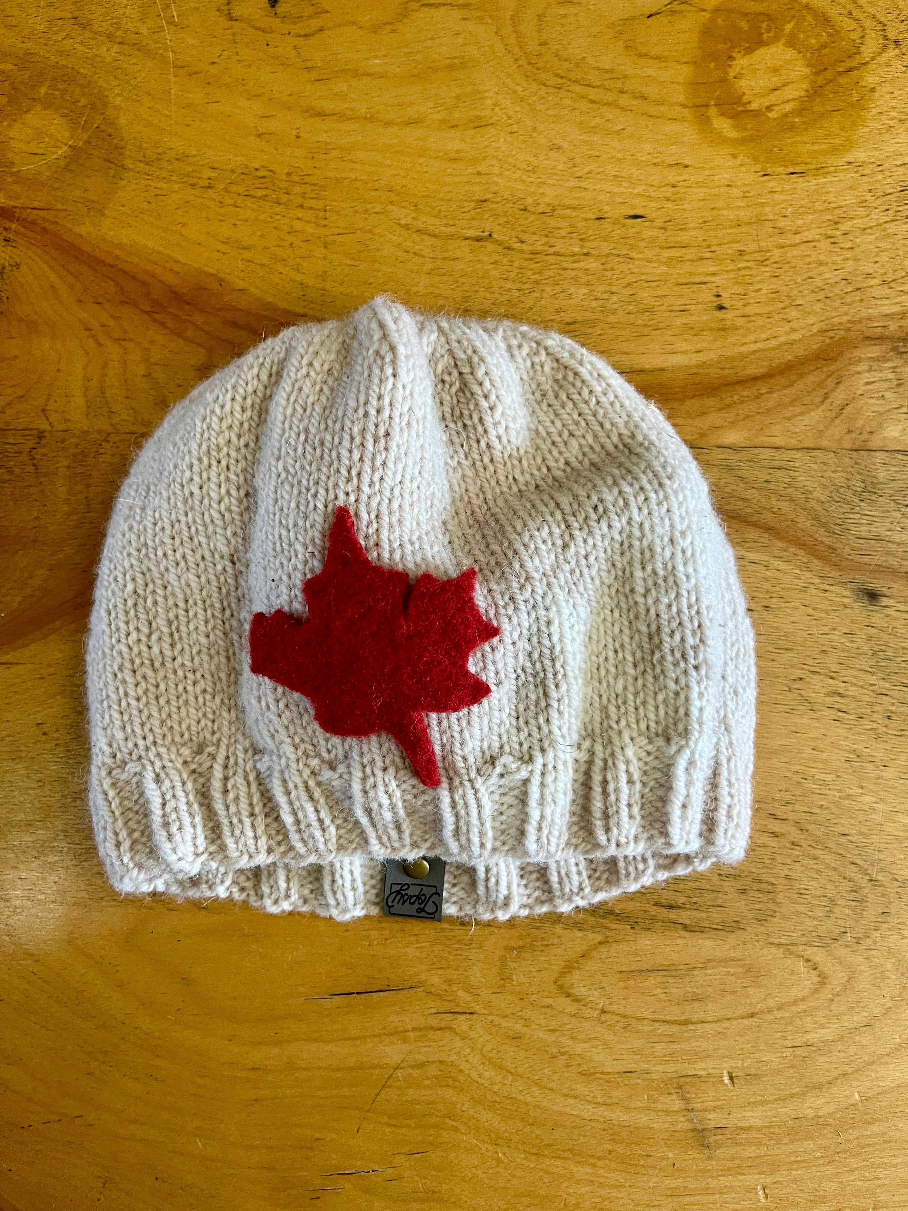 Applique wool hat