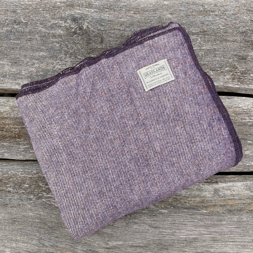 Purple Heather Tweed Wool Blanket