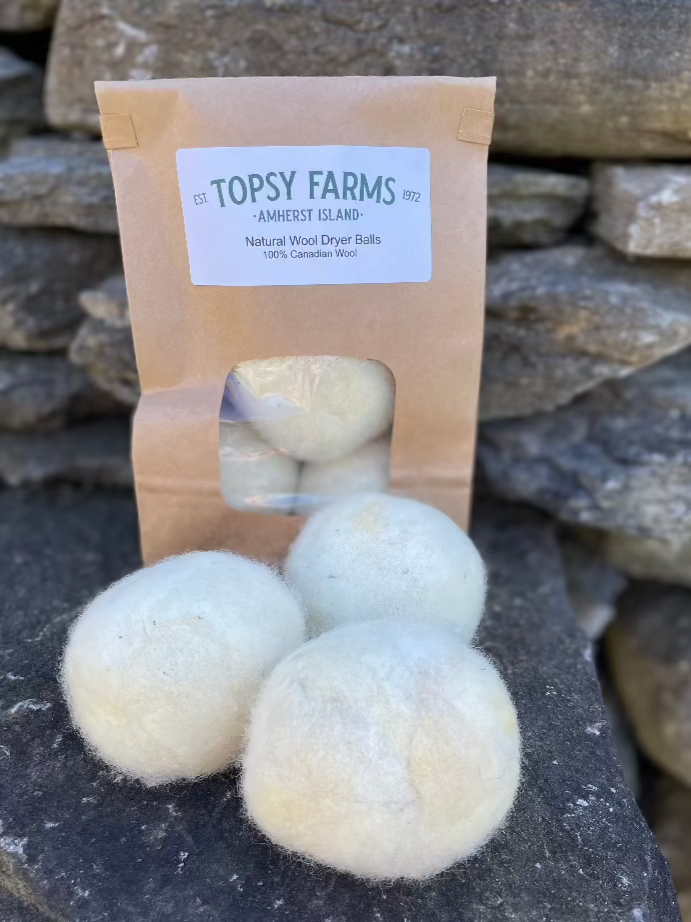 Topsy Farms' wool dryer balls