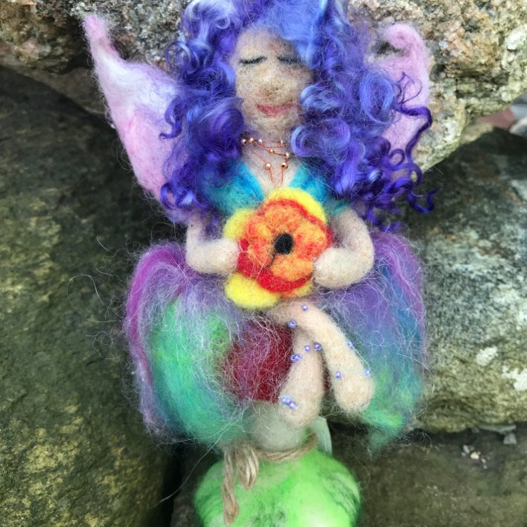 Handmade felted wool fairy from Topsy Farms