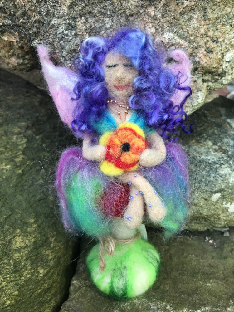 Handmade felted wool fairy from Topsy Farms