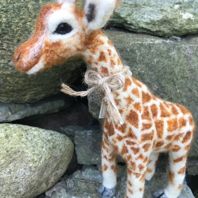 Handmade wool giraffe from Topsy Farms