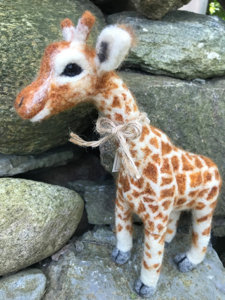 Handmade wool giraffe from Topsy Farms