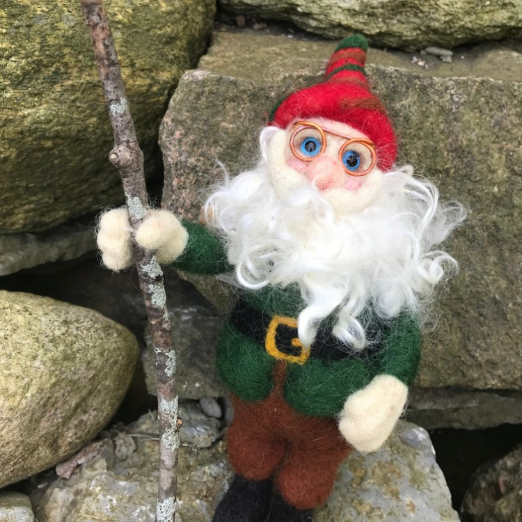 Handmade wool felted gnome from Topsy Farms