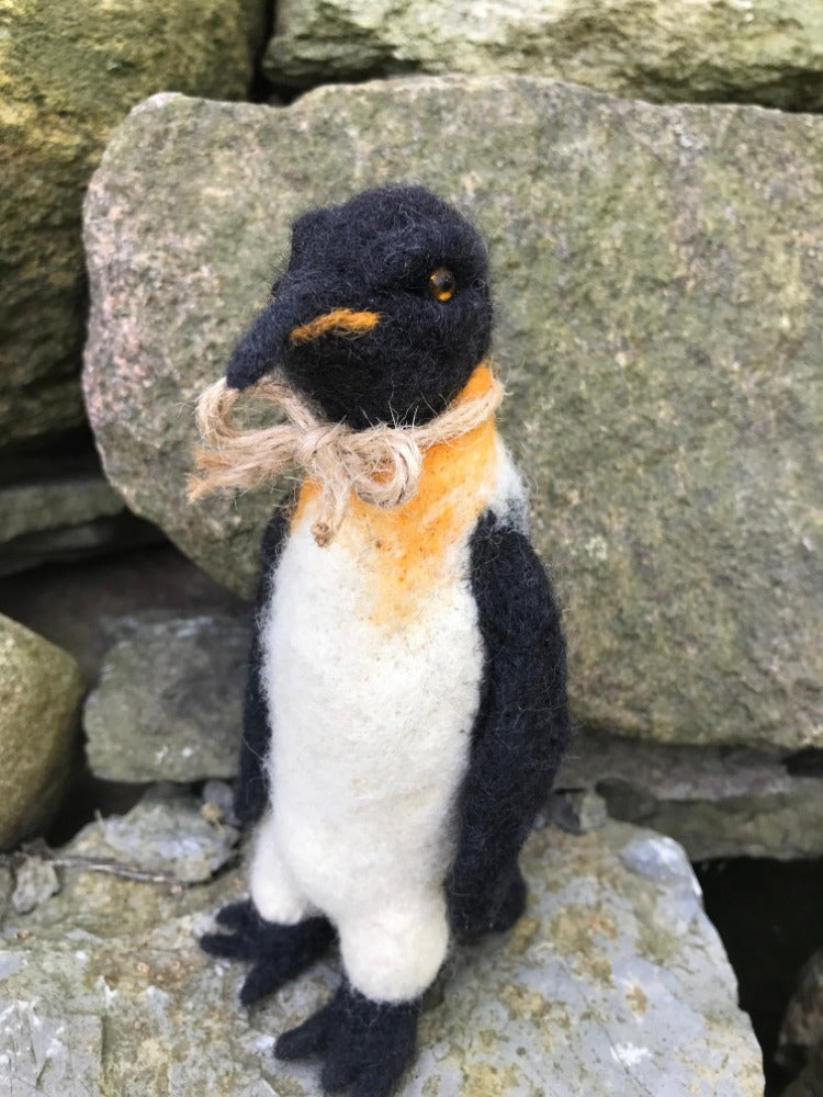 Handmade wool penguin by Topsy Farms