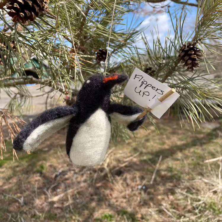 Topsy Farms' handmade wool penguin