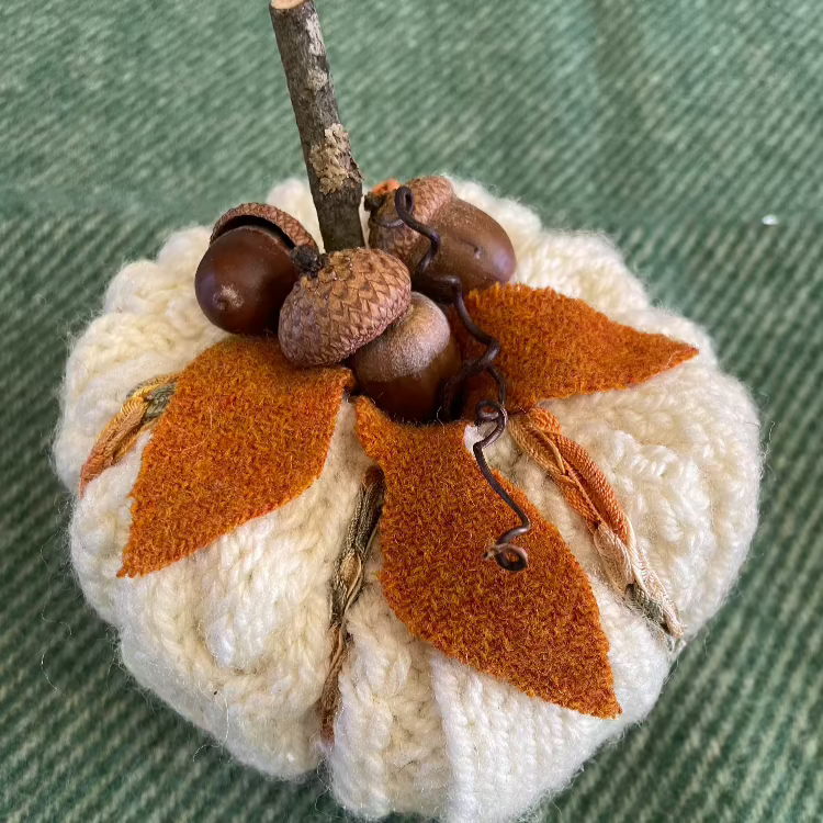 Upcycled wool and acorn pumpkin by Topsy Farms