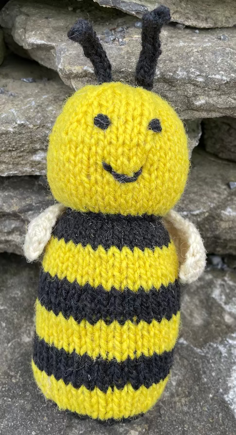 Topsy Farm's handmade Canadian wool bee stuffie