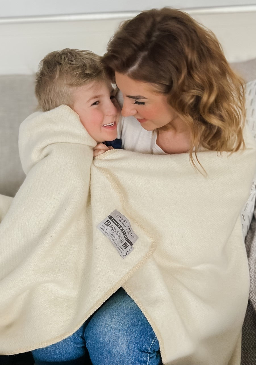 Fifty Winters Natural White Wool Blanket - seconds only