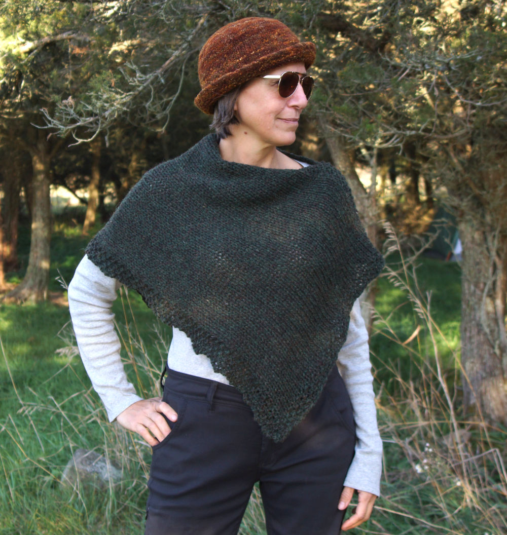 Topsy Farms get crafty knit kit poncho - green heather