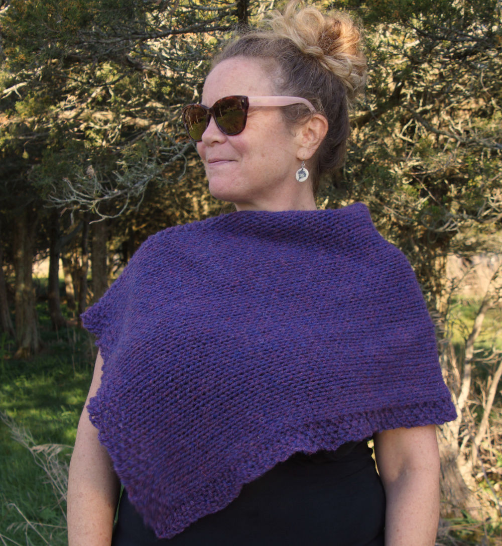 Topsy Farms get crafty knit kit poncho - purple heather