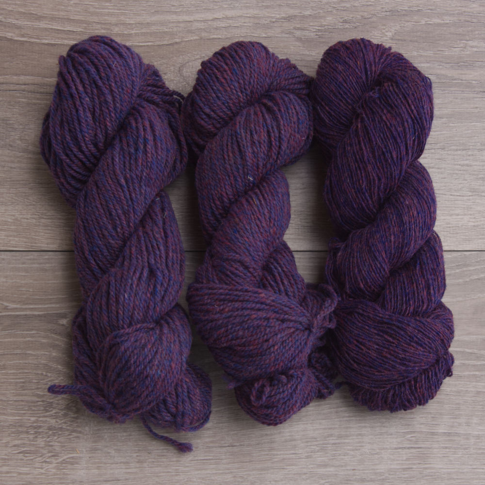 Topsy Farms purple heather yarn
