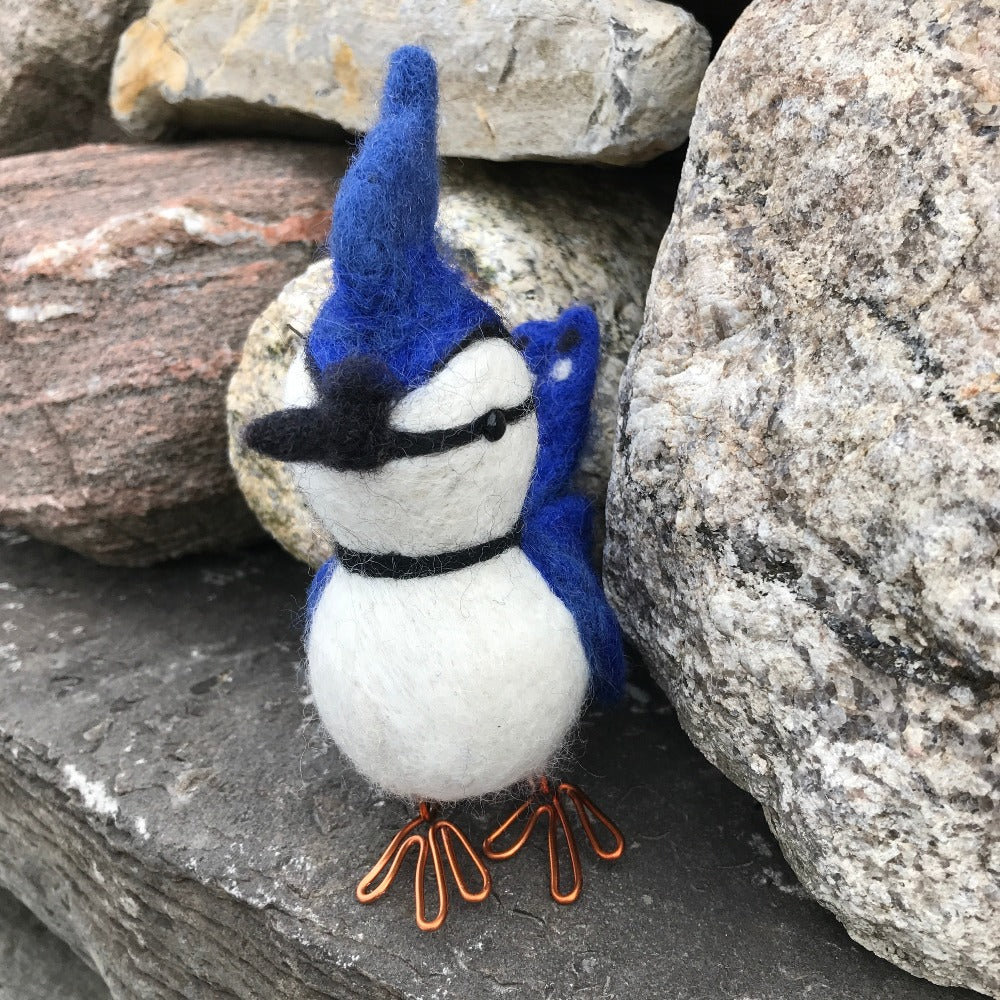 Topsy Farms Handmade Felted Wool Blue Jay